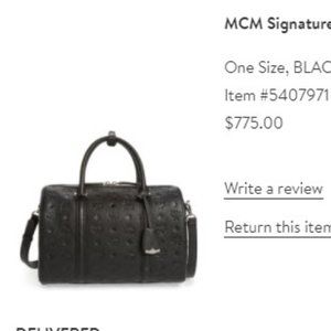 MCM Signature Monogram Embossed Leather Crossbody